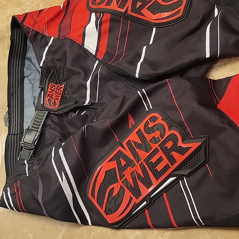 ANSWER SYNCRON ADULT MOTOCROSS PANTS, 2013, RED/BLACK, SZ US-28 - Picture 2 of 16